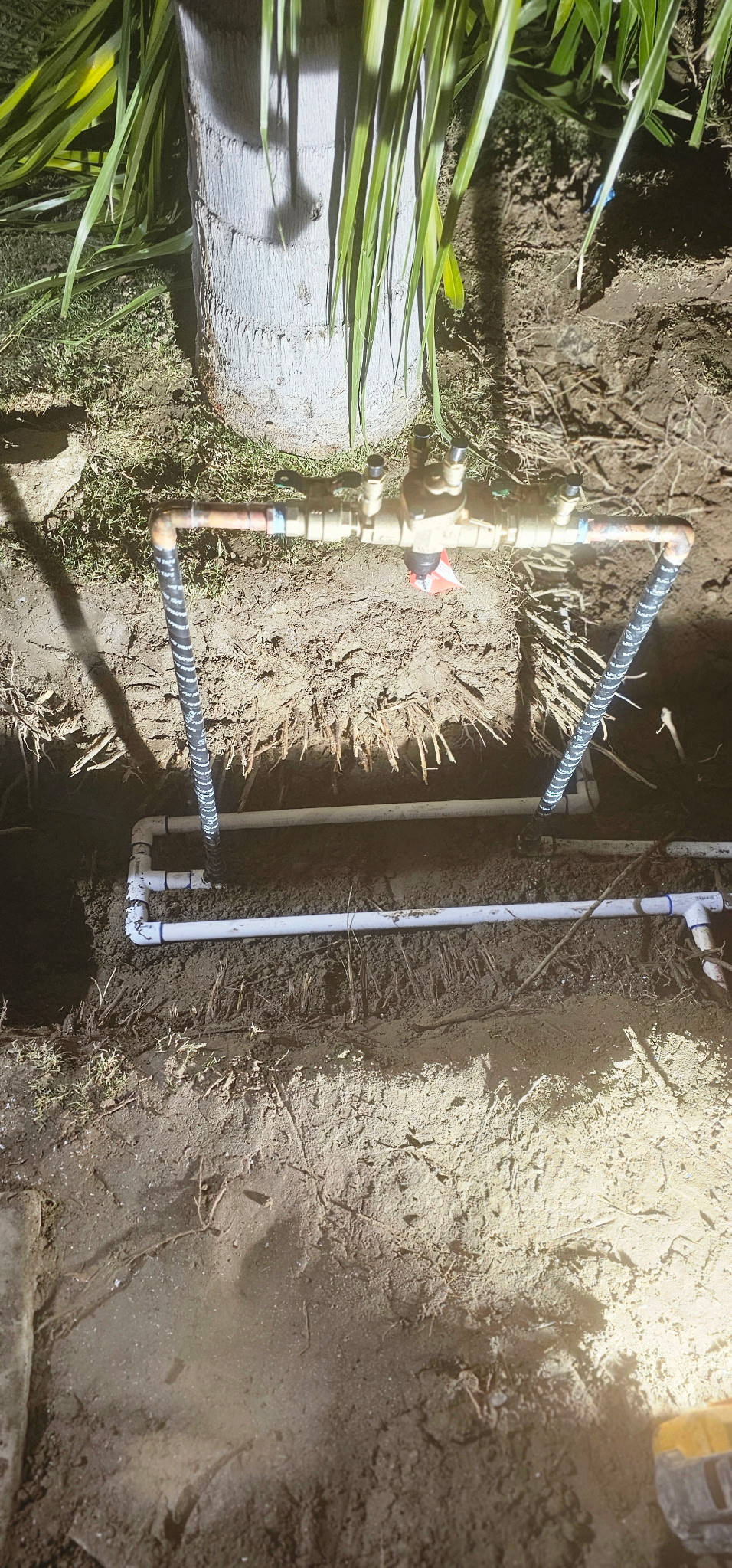 Underground plumbing work